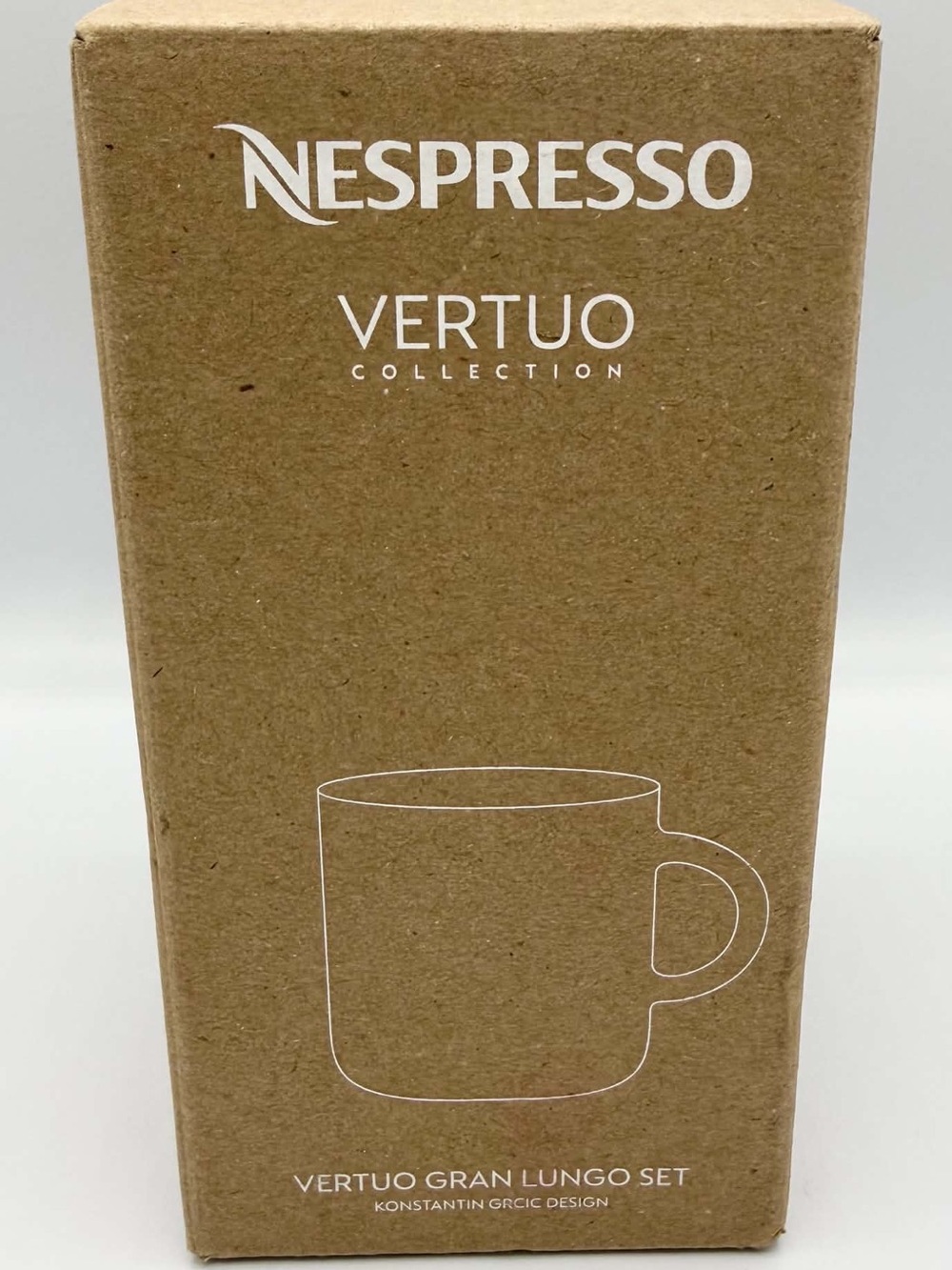 Nespresso Vertuo Collection Lungo Set 2 Glass Cups Spoons NEW In Box